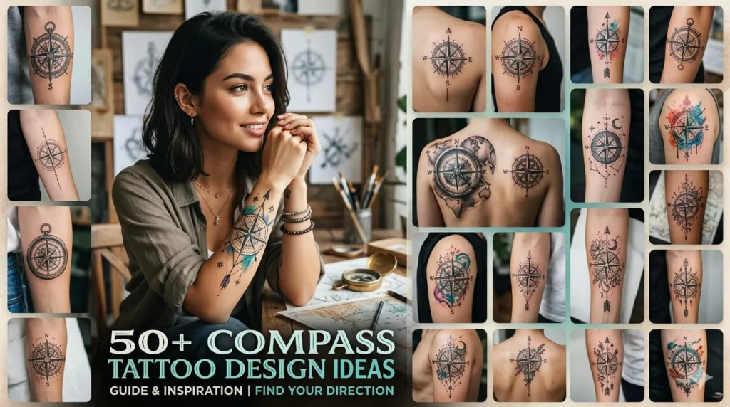 50+ Compass Tattoo Design Ideas 19 50+ Compass Tattoo Design Ideas