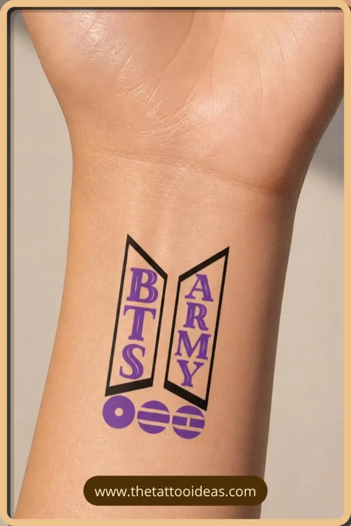 Top 10 BTS Tattoo Ideas - Meaningful Designs for True ARMY Fans 2 BTS ARMY Logo Tattoo