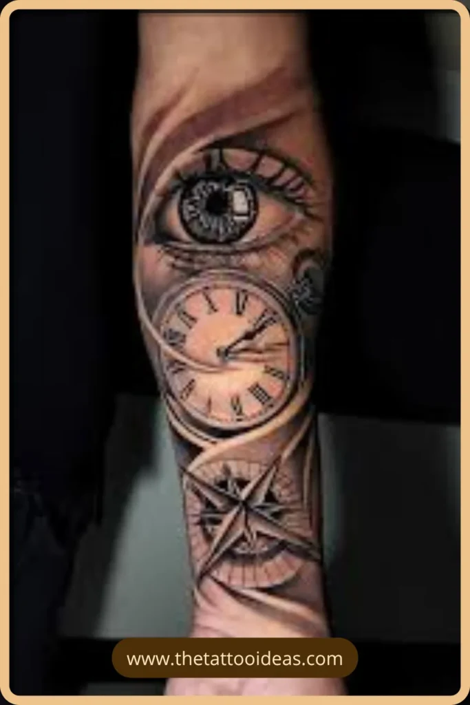 Clock and Fate Tattoo Destiny Tattoo Ideas