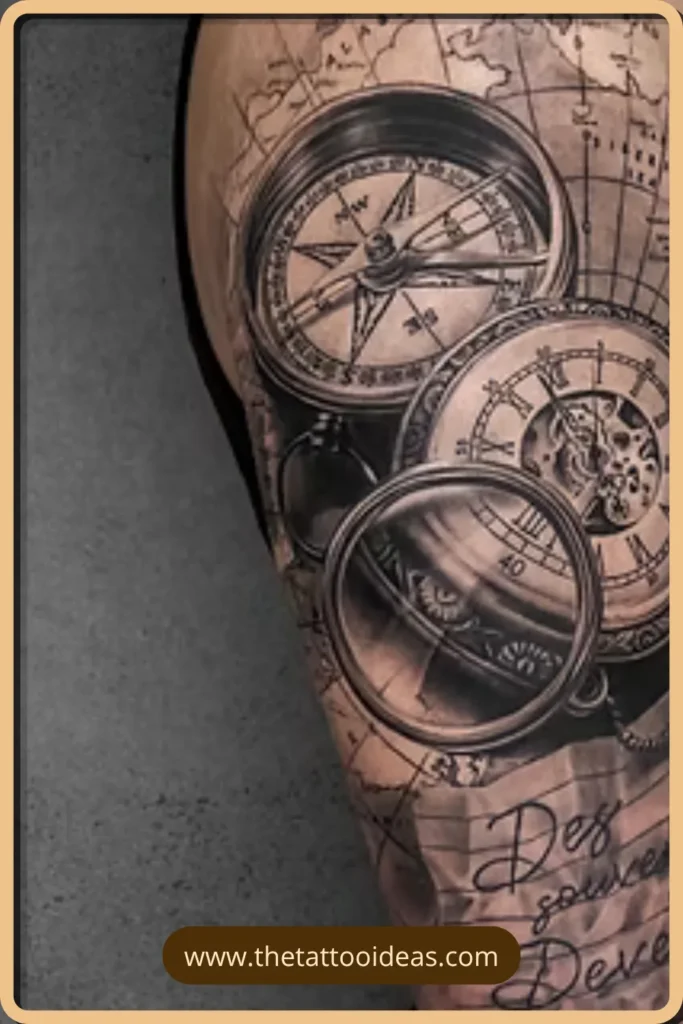 Compass and Journey Tattoo