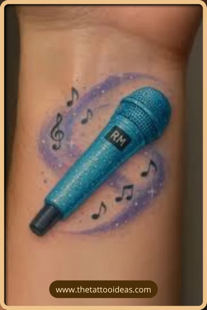 Top 10 BTS Tattoo Ideas - Meaningful Designs for True ARMY Fans 7 Mic Drop Tattoo Design BTS Tattoo Ideas